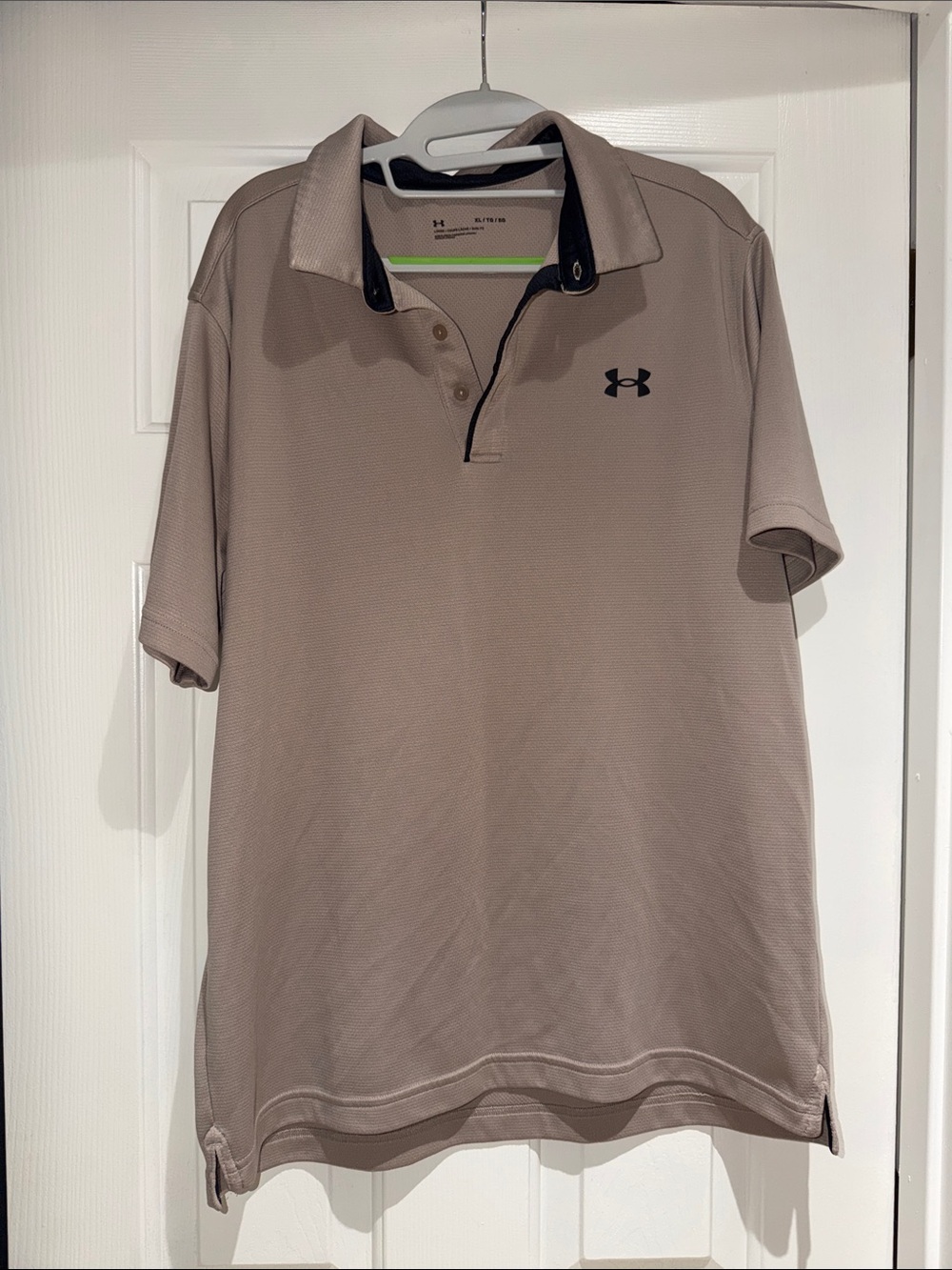 Under Armour Men's Polo in Taupe with Black Accents